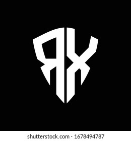 RX logo monogram with shield shape design template