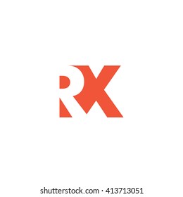 RX Logo. Vector Graphic Branding Letter Element. White Background