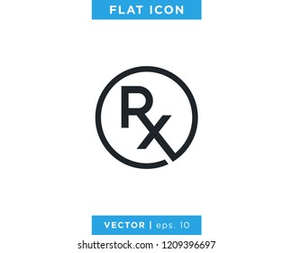 RX Medical Icon Vector Logo Design Template.