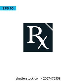 rx medical vector icon flat design