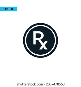 rx medizinisches Vektorsymbol flach