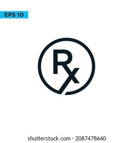 rx medical vector icon flat design
