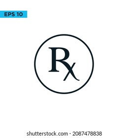rx medical vector icon flat design