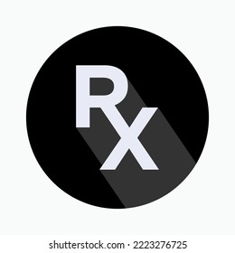 RX Medicine Icon. Drugs Prescription Symbol - Vector.