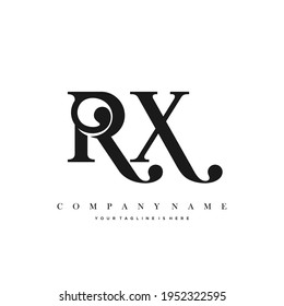RX Mínimo Lujo Vector de Logotipo Inicial.