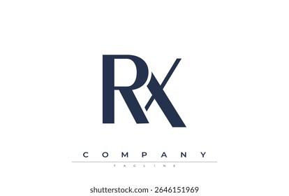 RX Modern Initials Logo-Design. Branding-Logo mit stilisierten Initialen, die kühnes Design und moderne Ästhetik zeigen. Ideal für professionelles Business Branding oder kreative Projekte mit Schwerpunkt auf minimalistischen
