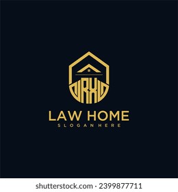 RX monogram initial logo for lawhome with shape home design