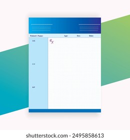  Plantilla de la almohadilla Rx. Formulario de prescripción médica regular, Prescripción médica vacía, receta médica al paciente, Cabeza de carta médica  