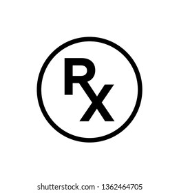 Rx Pharmacy Medicine Icon Vector