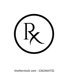Rx pharmacy medicine icon vector