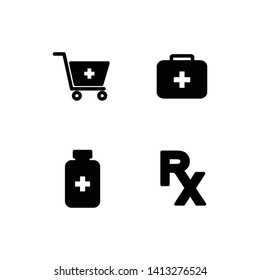 RX  pharmacy medicine icon vector illustration