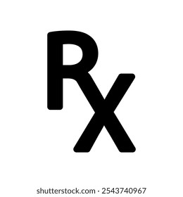 Rx pharmacy medicine prescription flat vector icon for app and website