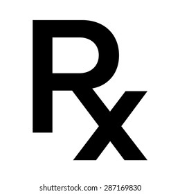 Rx pharmacy medicine / prescription flat vector icon for app and website