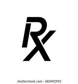 Rx pharmacy medicine vector icon in white background