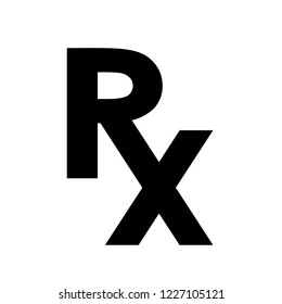 Rx pharmacy vector symbol on white background