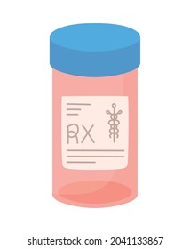 rx pill bottle over white