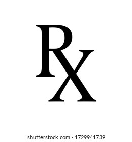 Rx prescription medical symbol isolated on a white background