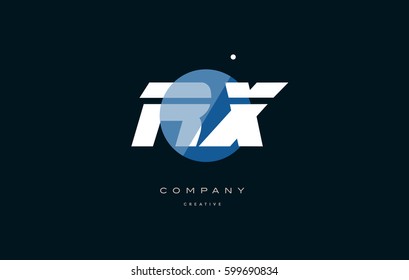 rx r x  blue circle dot big font alphabet company letter logo white design vector icon template 