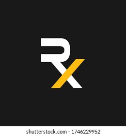 Rx or R X letter alphabet logo design in vector format.