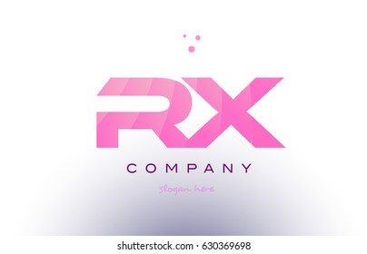 rx r x letter alphabet text pink purple dots creative company logo vector icon design template