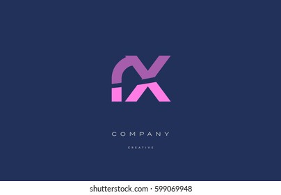 rx r x  pink blue pastel modern abstract alphabet company logo design vector icon template 
