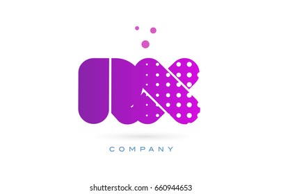rx r x pink dots dotted letter logo alphabet creative company vector icon design template