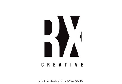 RX R X White Letter Logo Design with Black Square Vector Illustration Template.