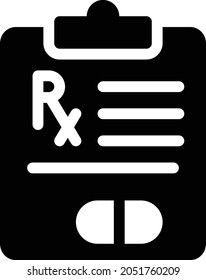 RX report vector glyph flat icon
