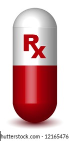 Rx Sign Red Capsule Pill