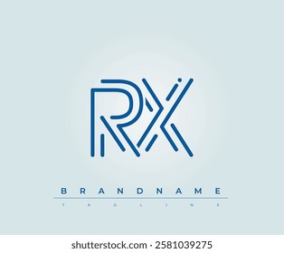RX Technology Letter Logo Template. This tech letter logo is a graphic mark that uses letters to represent a technology company.