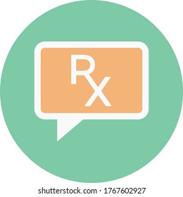 RX vector flat color icon
