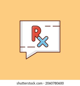 RX Vector illustration on a transparent background. Premium quality symbols. Vector Line Flat color  icon for concept and graphic design.