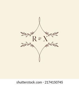 RX wedding initial logo letters in high quality professional design that will print well across any print media