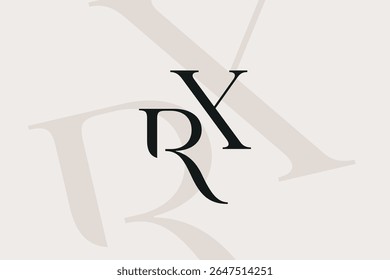 RX or XR letter logo icon design. Classic style luxury initials monogram.
