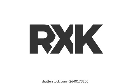 RXK logo design template with strong and modern bold text. Initial based vector logotype featuring simple and minimal typography. Trendy company identity ideal for businesses brand presence.