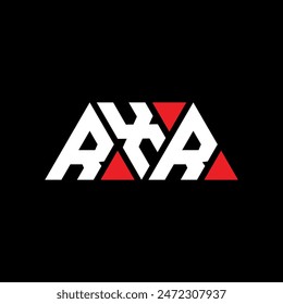 RXR triangle letter logo design with triangle shape. RXR triangle logo design monogram. RXR triangle vector logo template with red color. RXR triangular logo Simple, Elegant, and Luxurious design.