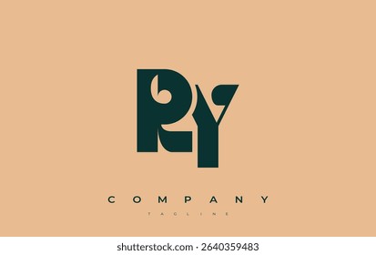 RY Abstract Geometric Logo Design. Modern and elegant logo design with simplistic typography elements, showcasing branding excellence.
