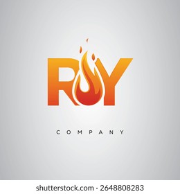 RY Creative Fire Letter Diseño de Logo