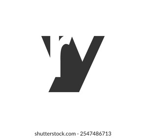 RY creative geometric initial based modern and minimal logo. Letter r y trendy fonts. Universal professional elegant techno vector design.