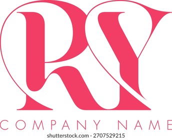 Diseño de Vector de logotipo de letra abstracta moderna creativa RY. Utilizable para su empresa o negocio e identidad de marca.
