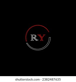 RY creative modern letters logo design template