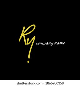 RY handwritten logo for identity