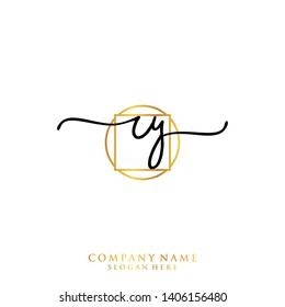 RY Initial handwriting logo template