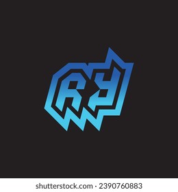 Soporte de diseño de logotipo de inspiración inicial RY e ideas de clan de juegos