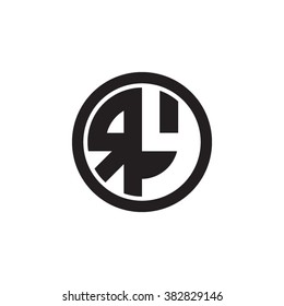 RY initial letters circle monogram logo