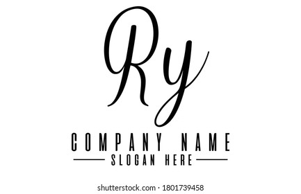 Ry initial logo design,Ry letter logo design
