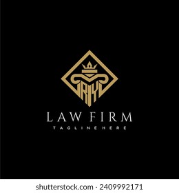 RY initial monogram logo for lawfirm with pillar in creative square design