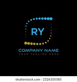 RY letter logo design on black background. RY creative initials letter logo concept. RY unique design.
