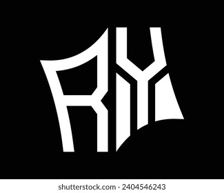 RY letter logo design vector art