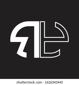 RY Letter logo monogram with oval shape negative space design template